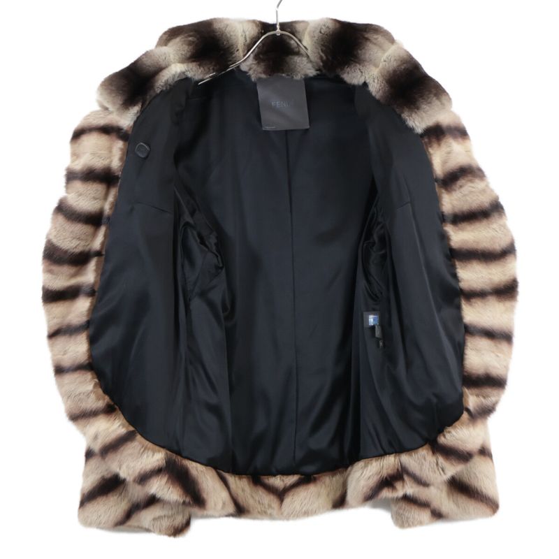 Fendi Real Fur Coat with Chinchilla Switch 42