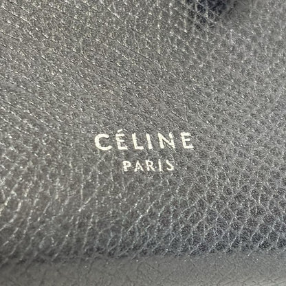 Celine Bifold Wallet Medium Strap Wallet Black and Beige Leather