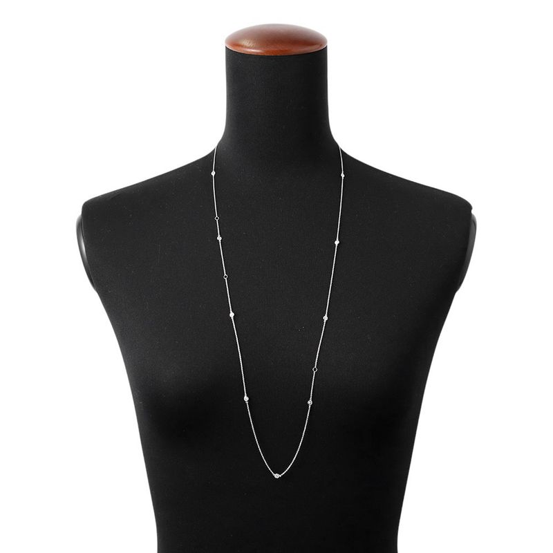 Tiffany & Co. Necklace Diamond Long Total 18K White