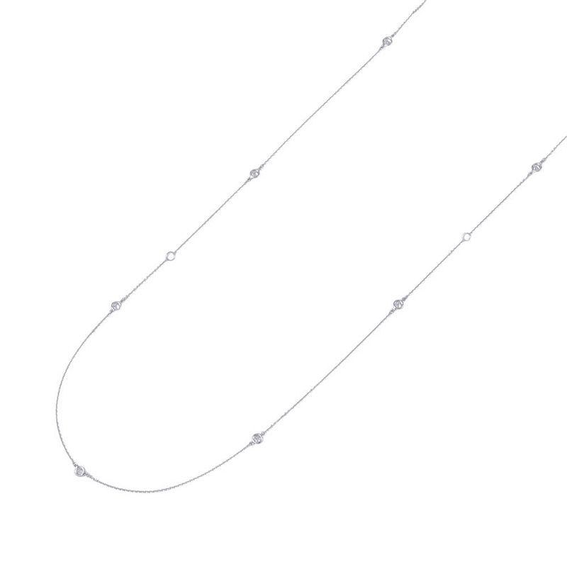 Tiffany & Co. Necklace Diamond Long Total 18K White