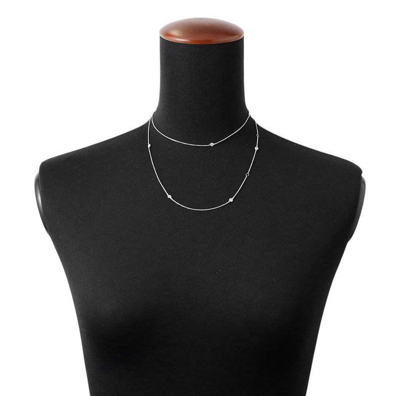 Tiffany & Co. Necklace Diamond Long Total 18K White