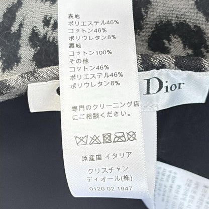 Dior Christian Dior Hat 58 - Grey and Black Beret Leopard Print Cotton