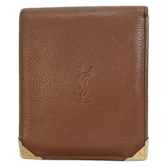 Yves Saint Laurent Bifold Wallet - Dark Brown Leather