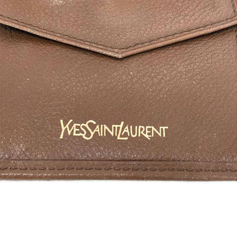 Yves Saint Laurent Bifold Wallet - Dark Brown Leather