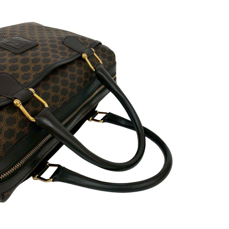 Celine Vintage Macadam Blason Logo Pattern Leather Handbag Mini