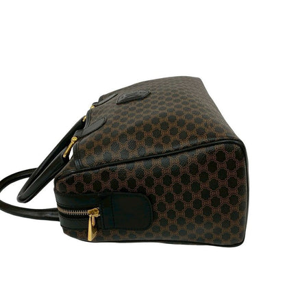 Celine Vintage Macadam Blason Logo Pattern Leather Handbag Mini