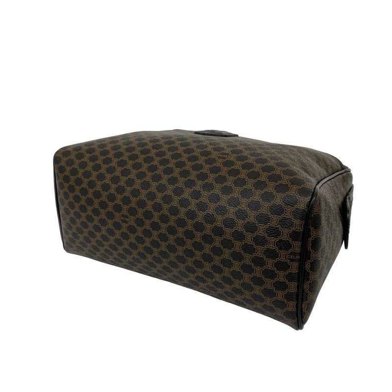 Celine Vintage Macadam Blason Logo Pattern Leather Handbag Mini