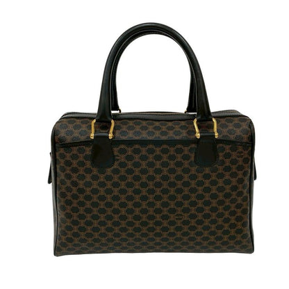 Celine Vintage Macadam Blason Logo Pattern Leather Handbag Mini