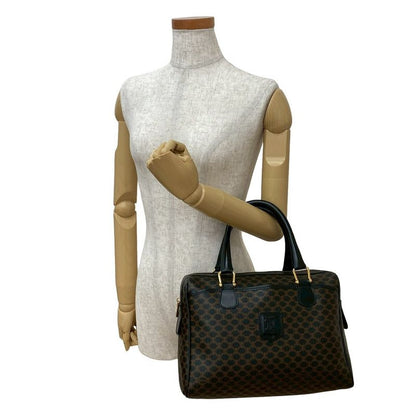 Celine Vintage Macadam Blason Logo Pattern Leather Handbag Mini