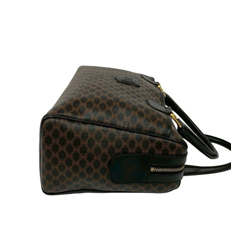 Celine Vintage Macadam Blason Logo Pattern Leather Handbag Mini