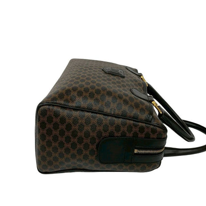 Celine Vintage Macadam Blason Logo Pattern Leather Handbag Mini