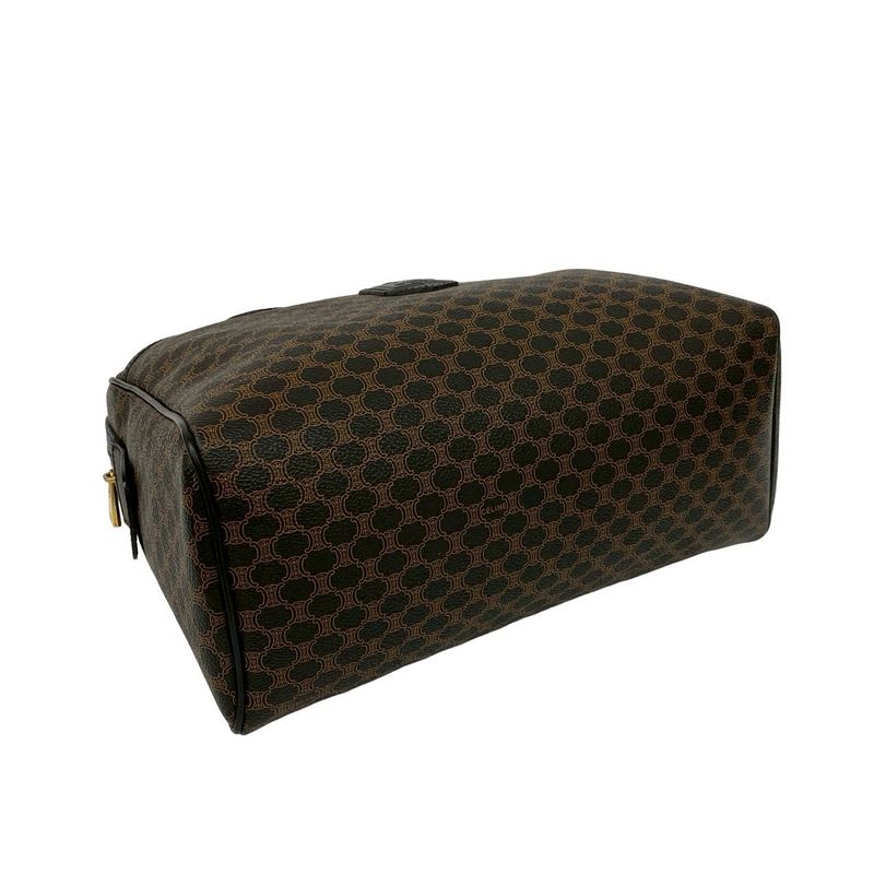 Celine Vintage Macadam Blason Logo Pattern Leather Handbag Mini