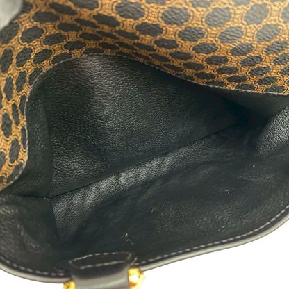 Celine Vintage Macadam Blason Logo Pattern Leather Handbag Mini