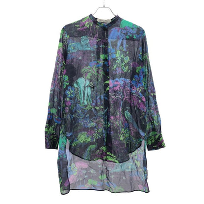 Christian Dior 23aw Toile de Jouy Sheer Long Shirt 341b54a3798 Navy F38