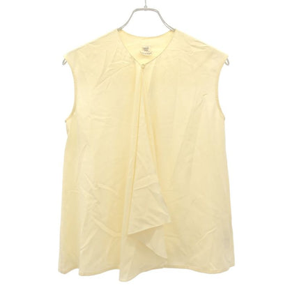 Hermes 16aw Sleeveless Silk Bow Tie Blouse Ivory 34