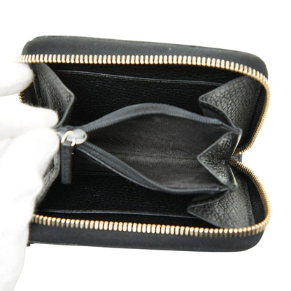Gucci Soho Interlocking G Round Zipper Coin Case 598209 Black Leather Ladies