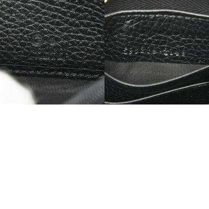 Gucci Soho Interlocking G Round Zipper Coin Case 598209 Black Leather Ladies
