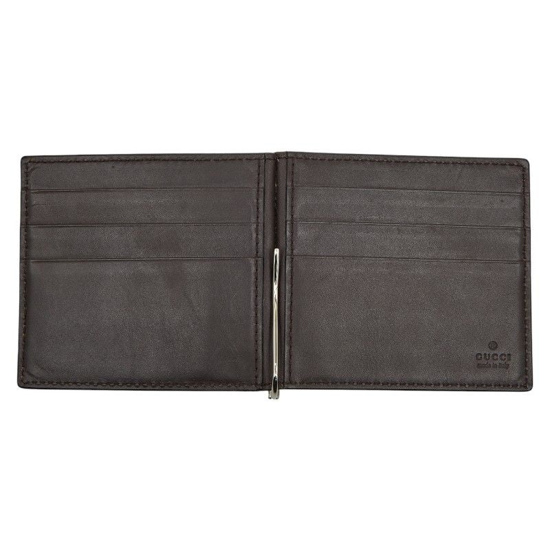 Gucci Guccissima Fold Wallet Money Clip 170580 Brown Leather Men's Gucci