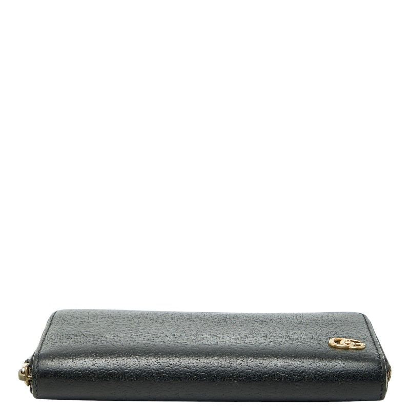 Gucci Ggmarmont Round Zipper Long Wallet 428736 Black Leather Ladies Gucci