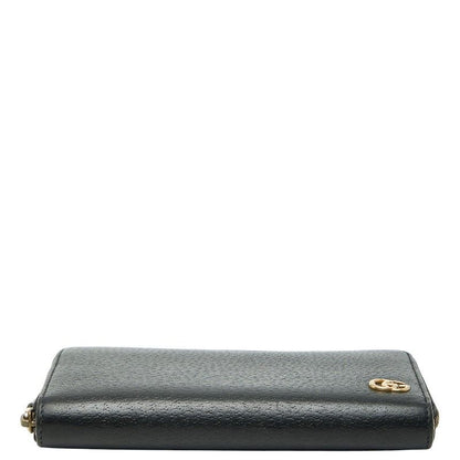 Gucci Ggmarmont Round Zipper Long Wallet 428736 Black Leather Ladies Gucci