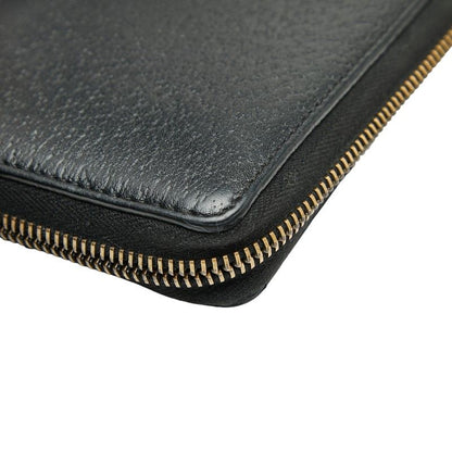 Gucci Ggmarmont Round Zipper Long Wallet 428736 Black Leather Ladies Gucci