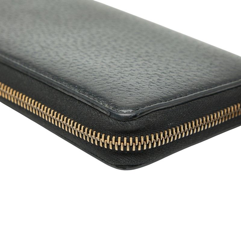 Gucci Ggmarmont Round Zipper Long Wallet 428736 Black Leather Ladies Gucci