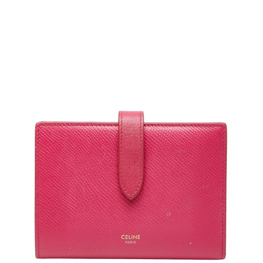 Celine Strap Wallet Pink Leather Women's Celine