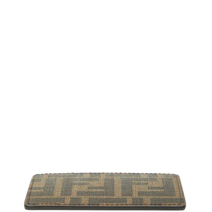 Fendi Zucca Card Case Pass Case 7ar911 Brown Black PVC Leather Women Fendi