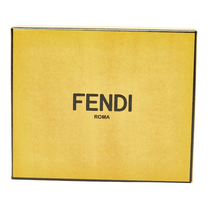 Fendi Zucca Card Case Pass Case 7ar911 Brown Black PVC Leather Women Fendi