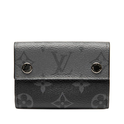 Louis Vuitton Monogram Eclipse Discovery Trifold Compact Wallet M67630 Black