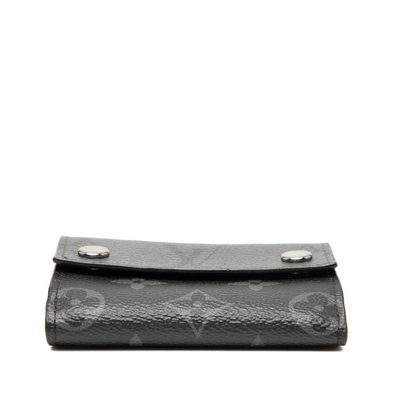 Louis Vuitton Monogram Eclipse Discovery Trifold Compact Wallet M67630 Black