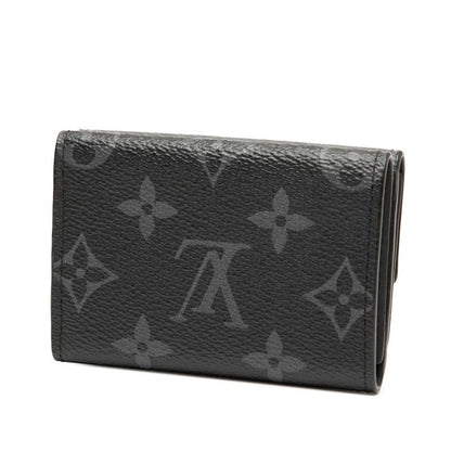 Louis Vuitton Monogram Eclipse Discovery Trifold Compact Wallet M67630 Black