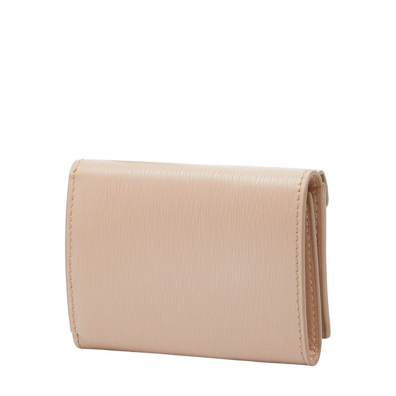 Prada Trifold Compact Wallet 1mh021 Beige Viterodino Leather Women Prada