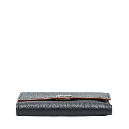 Loewe Anagram Trifold Compact Wallet Black Leather Women's Loewe