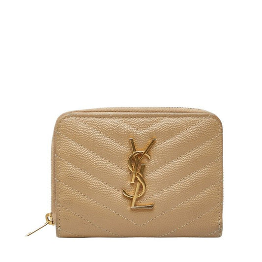 Saint Laurent YSL Monogram 403723 Beige Leather Women's Saint Laurent