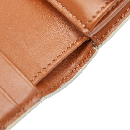 Celine Triomphe Small Strap Wallet Ivory Brown PVC Leather Women's Celine