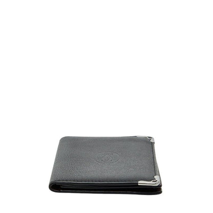 Cartier Must de Cartier Card Case Pass Case Black Leather Men's Cartier