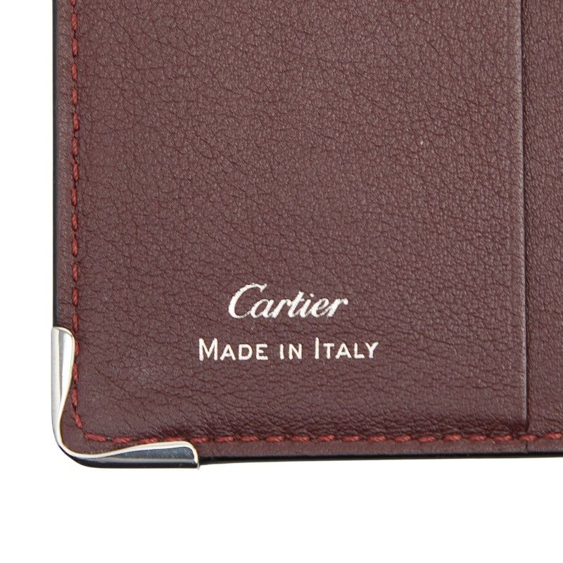 Cartier Must de Cartier Card Case Pass Case Black Leather Men's Cartier