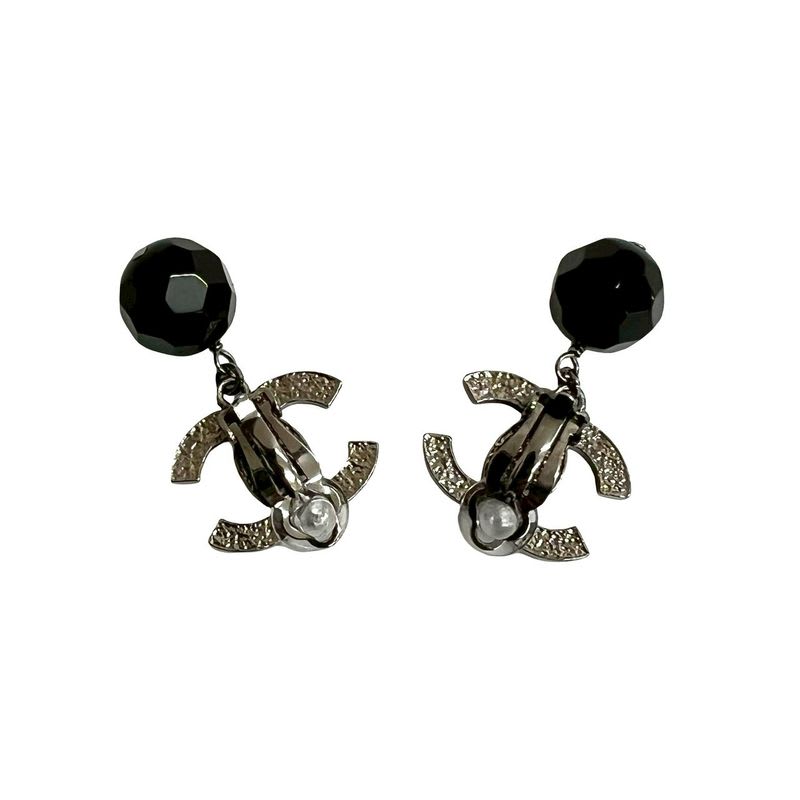 Chanel Coco Mark Motif Plated Earrings Ear Cuff Accessories Small 11V