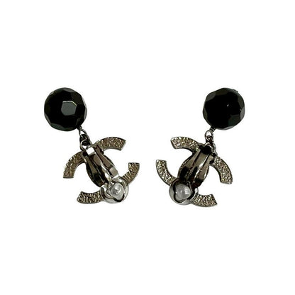 Chanel Coco Mark Motif Plated Earrings Ear Cuff Accessories Small 11V