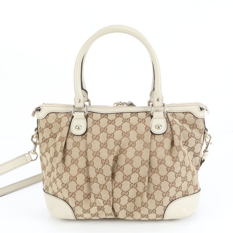 Polar Gucci GG Canvas Sookie 247902 Leather 2WAY Shoulder Bag Crossbody Hand