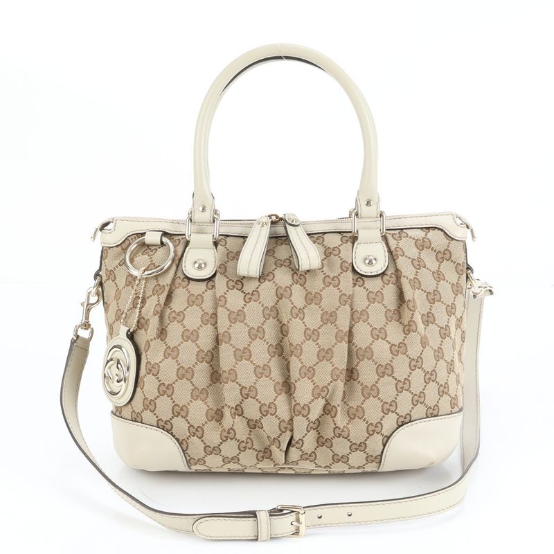 Polar Gucci GG Canvas Sookie 247902 Leather 2WAY Shoulder Bag Crossbody Hand