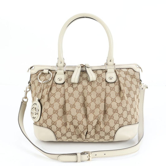 Polar Gucci GG Canvas Sookie 247902 Leather 2WAY Shoulder Bag Crossbody Hand