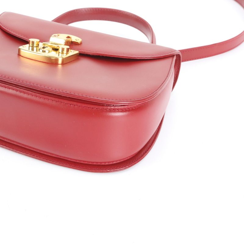 Polar Vintage Old Gucci Lady Lock Leather 2WAY Shoulder Bag Crossbody Hand Tote