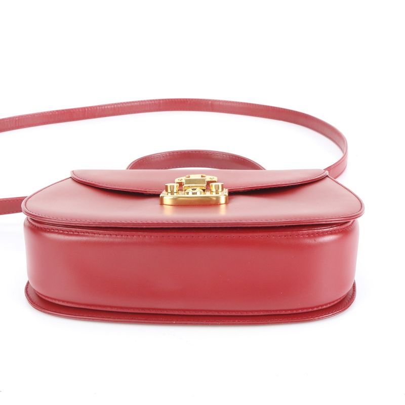 Polar Vintage Old Gucci Lady Lock Leather 2WAY Shoulder Bag Crossbody Hand Tote