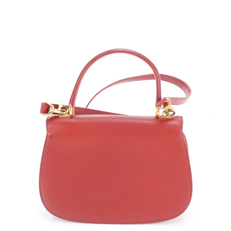 Polar Vintage Old Gucci Lady Lock Leather 2WAY Shoulder Bag Crossbody Hand Tote