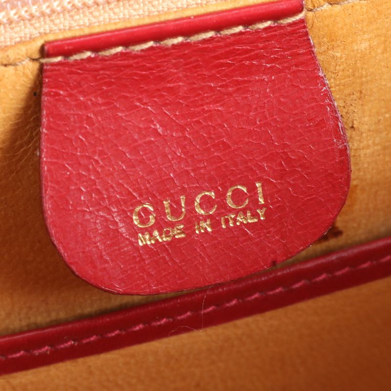 Polar Vintage Old Gucci Lady Lock Leather 2WAY Shoulder Bag Crossbody Hand Tote