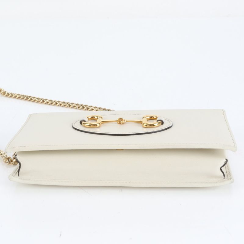 Polar Gucci Horsebit Crossbody Gold Chain Shoulder Wallet 621892 Leather Long