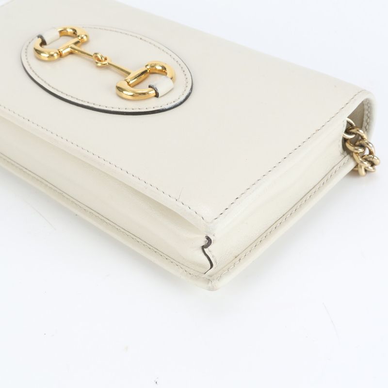 Polar Gucci Horsebit Crossbody Gold Chain Shoulder Wallet 621892 Leather Long
