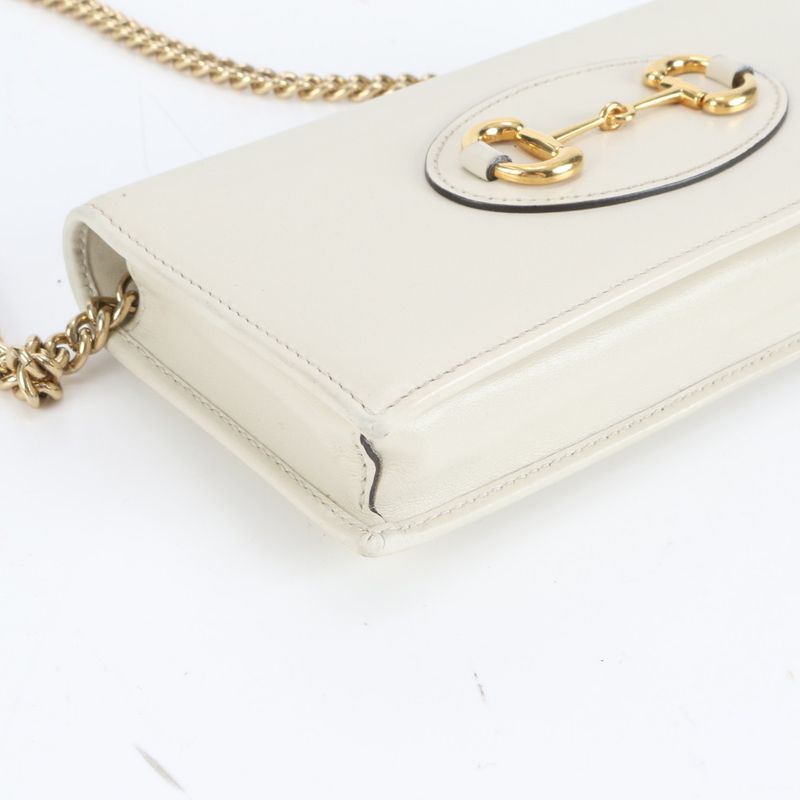 Polar Gucci Horsebit Crossbody Gold Chain Shoulder Wallet 621892 Leather Long